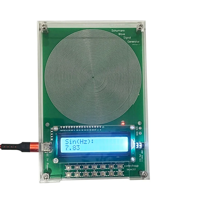 Schumann Waves Resonance Generator Ultralow 7.83Hz Frequency Pulse Audio Resonator Type-C Interface 0.01Hz~100000Hz Adjustable