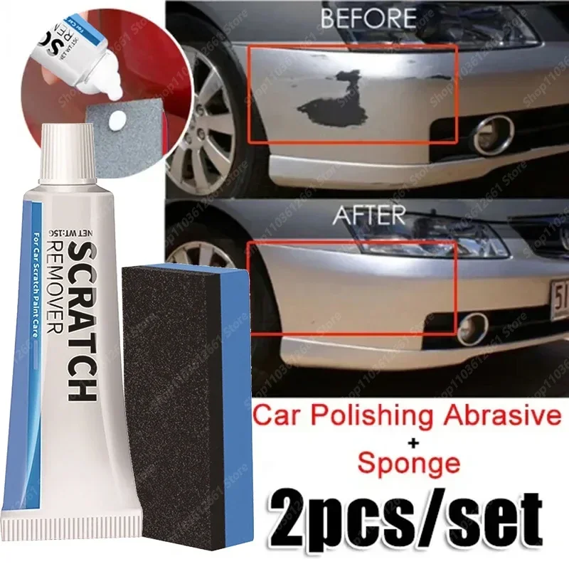 

Removedor de arañazos para coche, pasta pulido con esponja, cuidado la pintura de la carrocería del coche