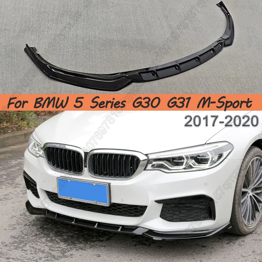 

3PCS Car Front Bumper Splitter Gloss Black For BMW G30 G31 G38 520i 530i 540i 530e M-Sport 2017-2020 Touring Car Accessories