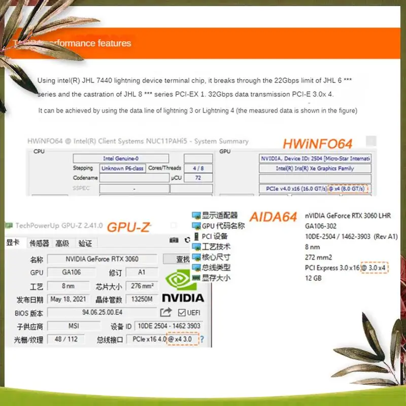 New-TH3P4G3 85W PD Charging For Thunderbolt GPU Dock For Laptop Notebook To External Graphic Card 40Gbps For  Windows Dur