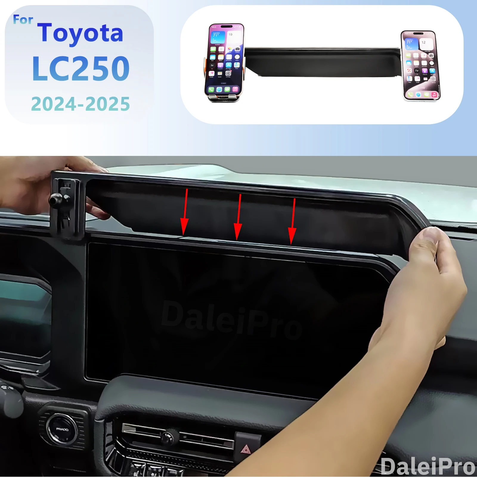 Für Toyota Prado LC250 250 2024 2025 Multifunktionale Aufbewahrungsbox Dual Telefon Halter Auto Magnetische Telefon Halter Magsafe Ladegerät – Detail 1