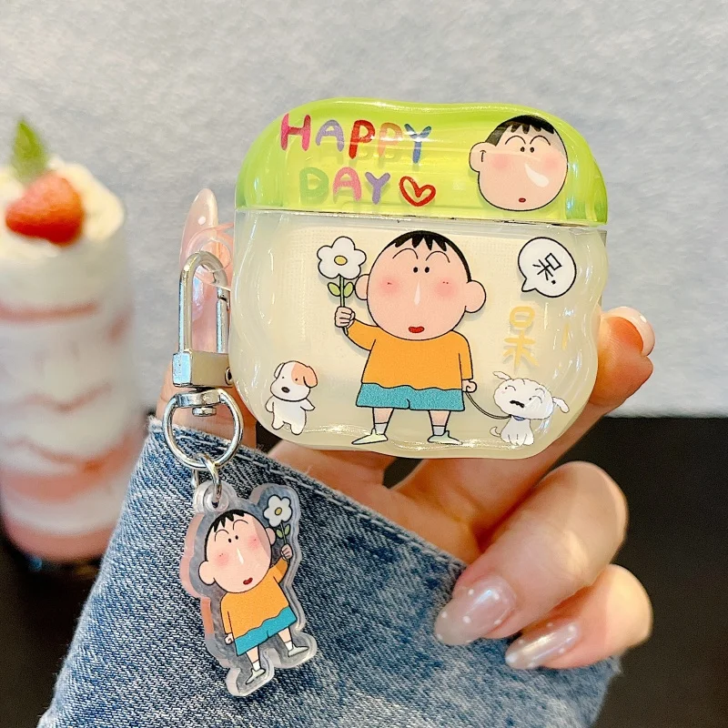 Urocze etui na słuchawki AirPods 1 2 3 Pro 4 Pro2 2nd Pro 3 z motywem Boochan Shin-chan, bezprzewodowe słuchawki Bluetooth ﻿