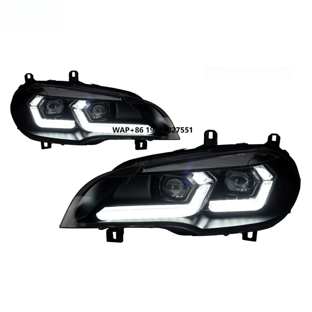 

For X5 E70 2007-2013 Auto LED Headlamp 55W Projector Lens Design with Daytime Running LED Angel Eye New Condition 12V
