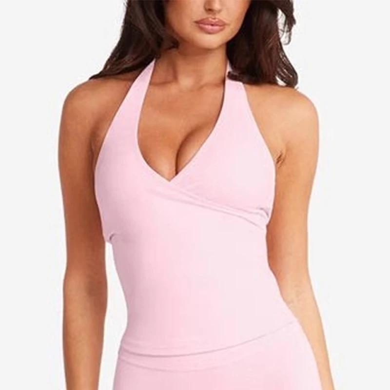 Women's Underwear Halter Neck Tank Top Pullover Sleeveless Quick-dry Spring Outdoor Beauty Back Sports Yoga Tops Fitness Vest