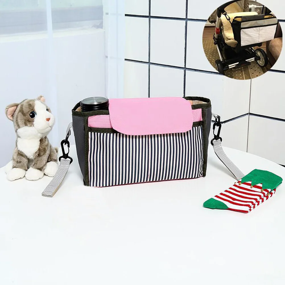 Borsa portaoggetti per passeggino premium Organizzatore da appendere per carrello per bambini Essenziale da viaggio portatile in nylon resistente e impermeabile