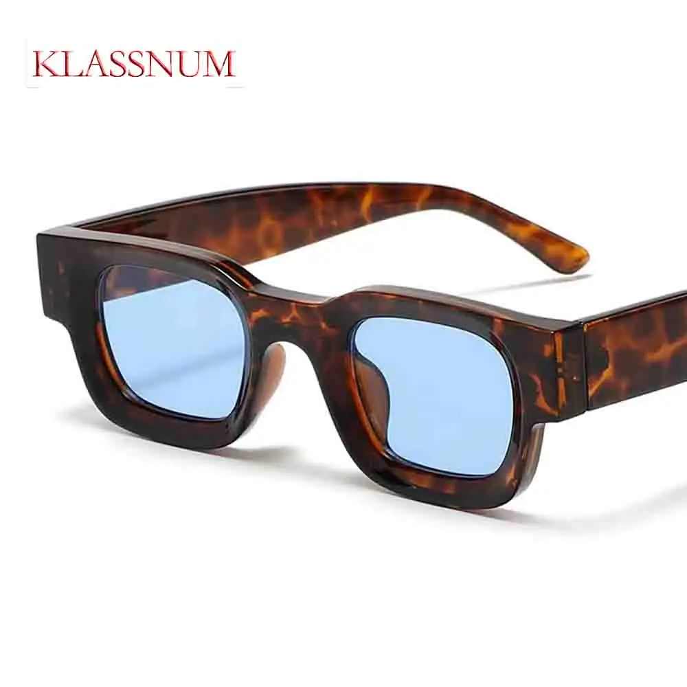 

2025 KLASSNUM Fashion Leopard Print Square Women Luxury Sunglasses Red Brand Designer Men Trending Sun Glasses Shades UV400