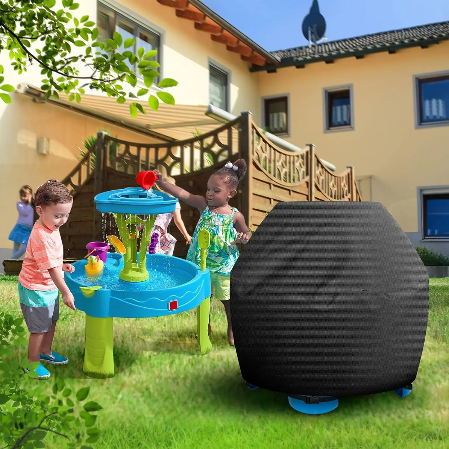 

Чехол для детского водяного стола — чехол для детской игрушки на открытом воздухе для маленьких Tikes, душа, брызговик, водяной стол, круглая крышка, водонепроницаемая и пылезащитная