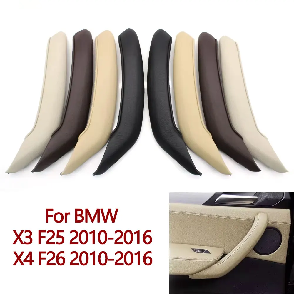 Interior Car Left Right Passenger Door Handle Outer Cover Leather Trim Replacement For BMW X3 X4 F25 F26 2010-2016