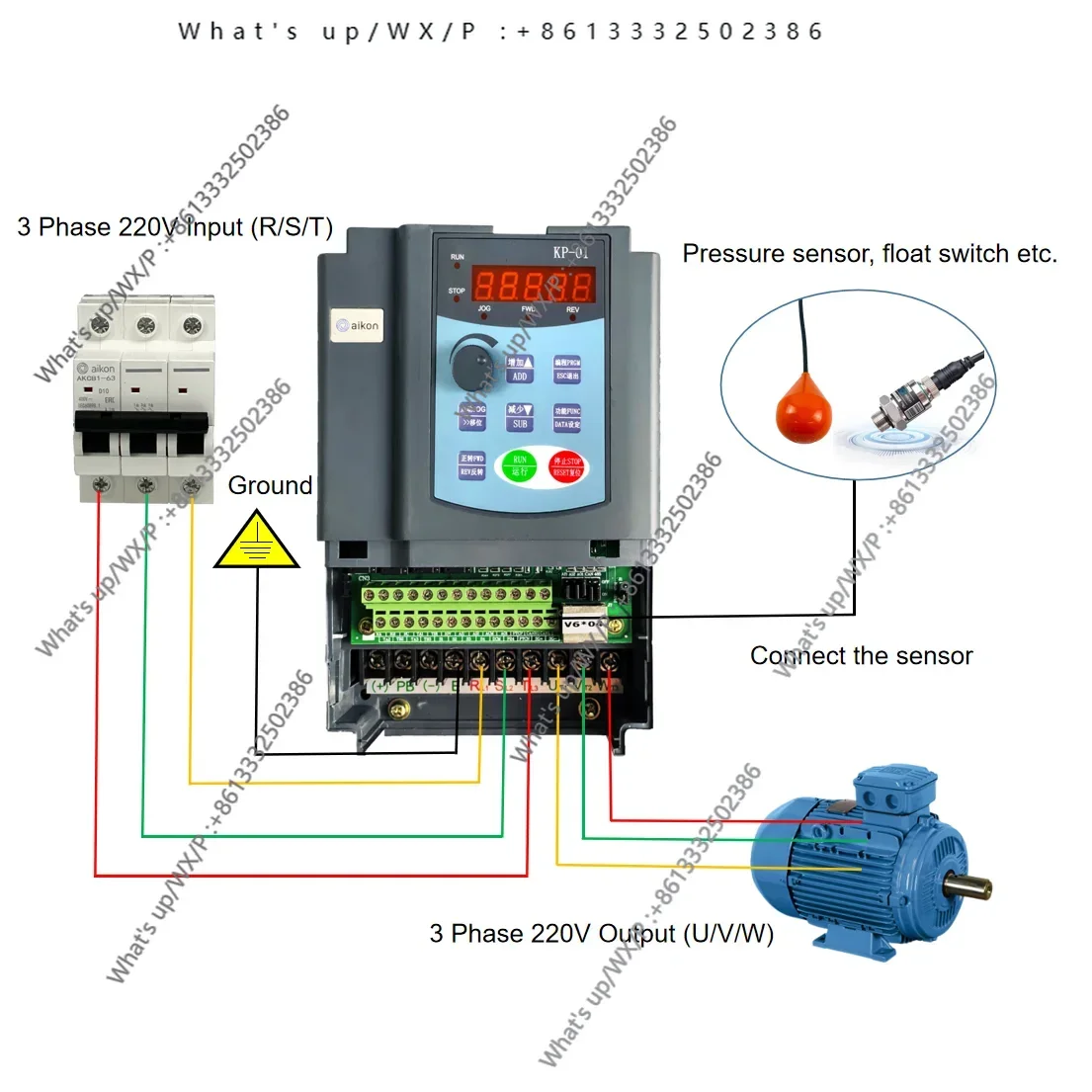 Multifunctional submersible single phase motor solar pump converter variable speed drive VFD with MPPT