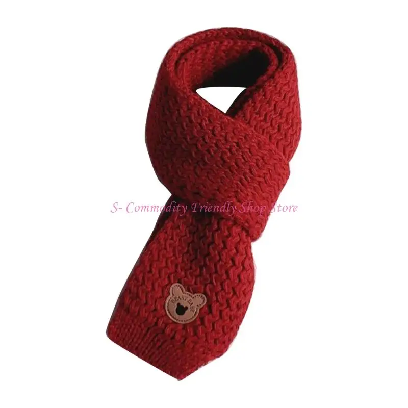 85AE Cartoon Animal Pattern Neck Scarf Perfect Warm Long Muffle for Outdoor Activity