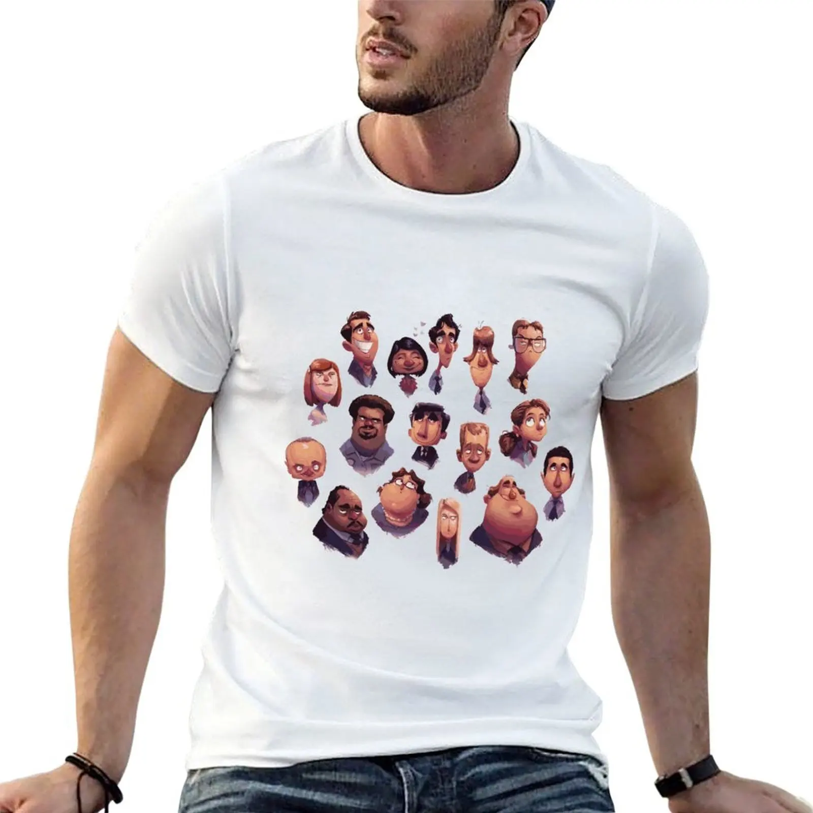 

All the Characters from The Office US - Michael, Pam, Jim, Dwight and More! T-Shirt man t shirt heavy cotton T-Shirt
