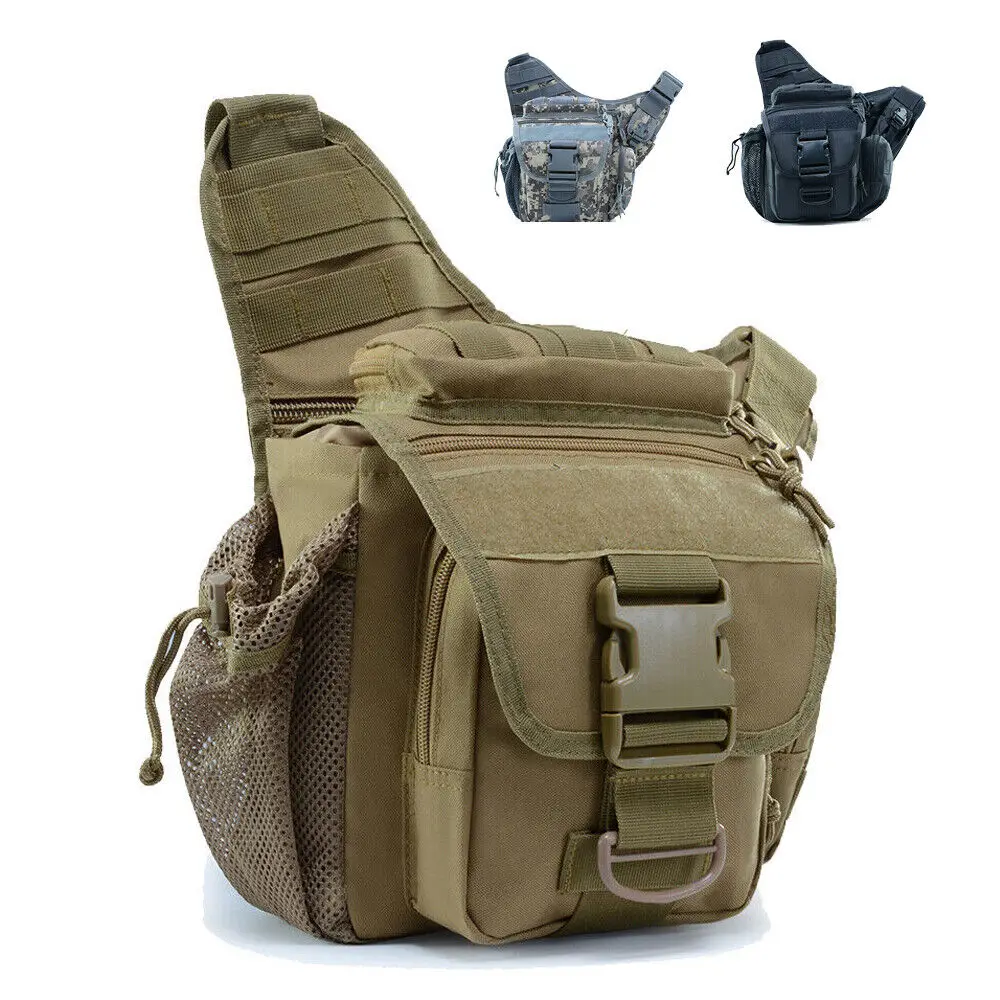 

Tactical Sling Bag Military Shoulder Bag Pack Cross-body Backpack Zip Bag for Fishing Hunting Camping Hiking Outdoor Sport