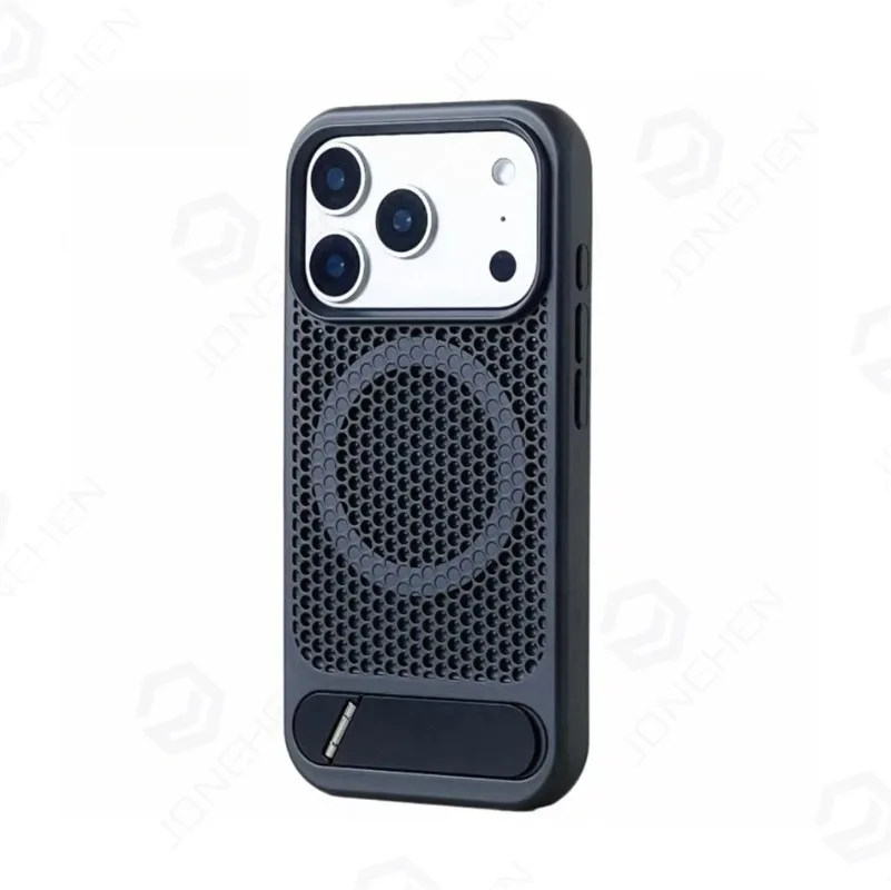 Funda con disipador de calor y soporte magnético a prueba de golpes para iPhone 17 Pro Max Air 16 15 14 13 12, cubierta transpirable para Magsafe 5