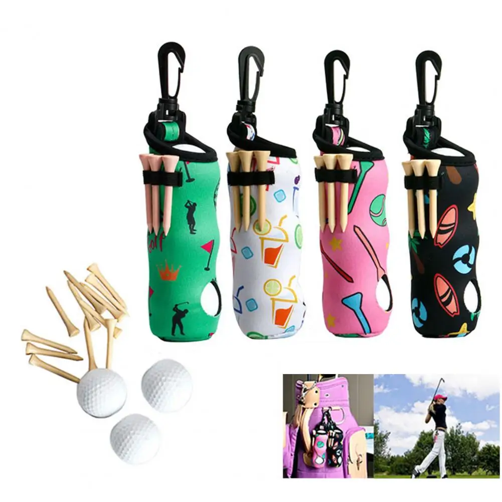 Golf Ball Holder with Hung Buckle Golf Pouch Golf Golf Ball Pins Set  Golf Ball Protective Storage Bag Golf Training