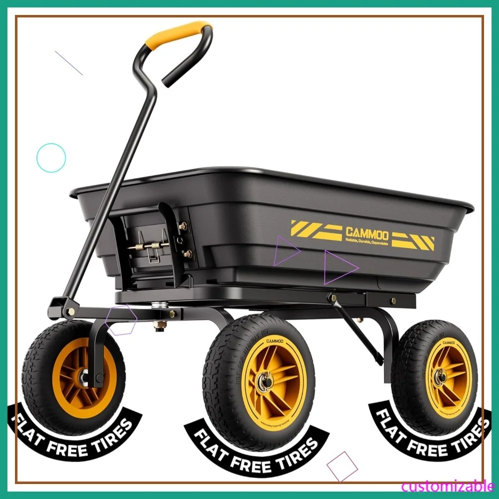 

Садовая тележка-самосвал повышенной прочности с 10-дюймовыми шинами без проколов, грузоподъемность 272 кг, быстрое опрокидывание для ландшафтных работ и садоводства