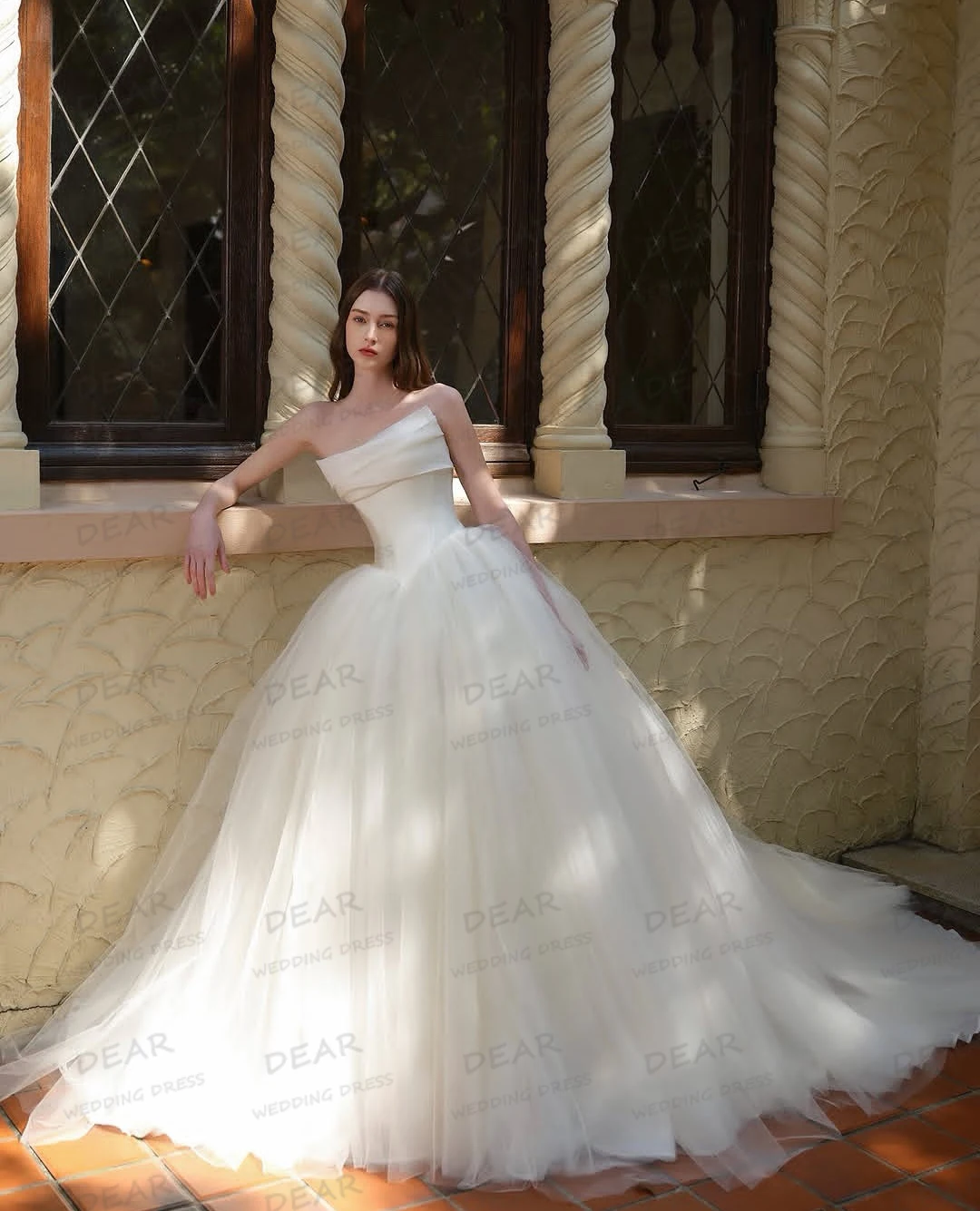 Simple Sexy Customized Wedding Dresses Fluffy Women's A Line Bride Gowns Sleeveless Backless Formal Fashion Vestidos De Novia