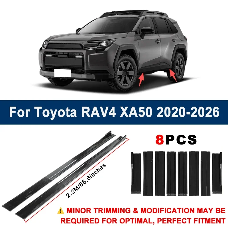 

Aerodynamic 2.2m Sectional Side Skirt Extension Lips Racing Side Spoiler For Toyota RAV4 XA50 2020-2026 2021 Sport Upgrade Kit