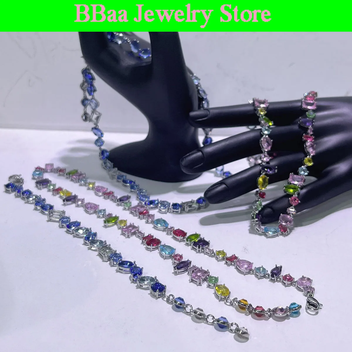 

Original Luxury Brand Fine Jewelry Sets Zircon Crystal Pink Necklace Earring Bracelet Charms for Women Wedding Accessories