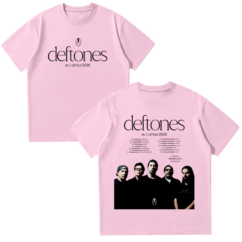 Deftones EU UK Tour 2026 T-shirts Deftones Rock Band Metal Casual