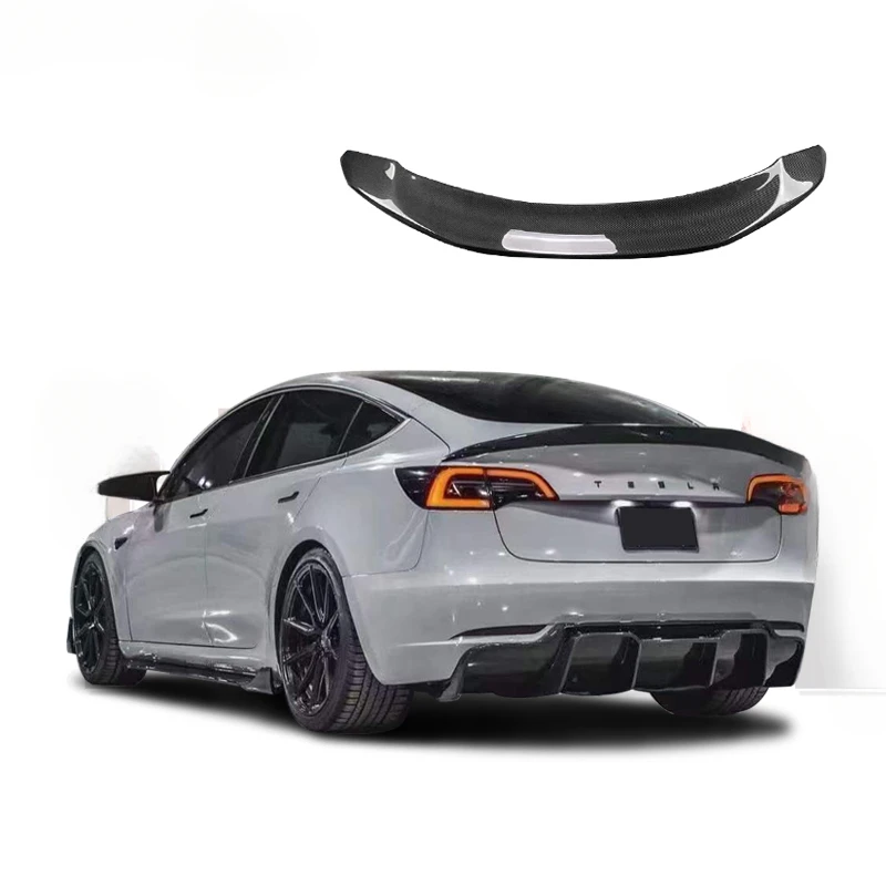 High Quality Modified V-shaped Carbon Fiber Tail Wing Fixed Wind Wing Car Specific Simple Installation Tail Wing