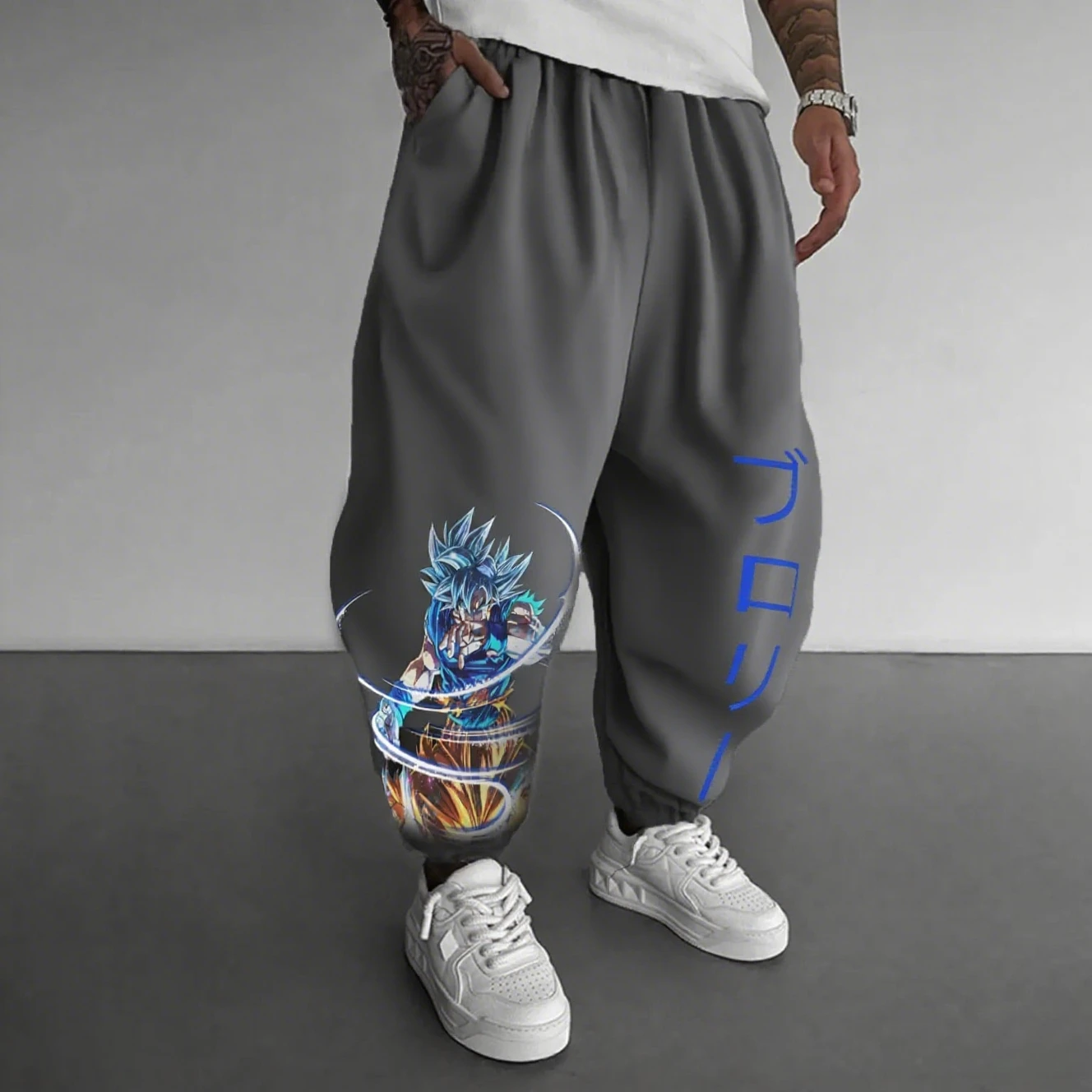 أنيمي الرجال السراويل لعبة دراغون بول سوبر سايان جوكو الشارع الشهير فضفاض Sweatpants غير رسمية السراويل المرنة الخريف الشتاء y2k الملابس