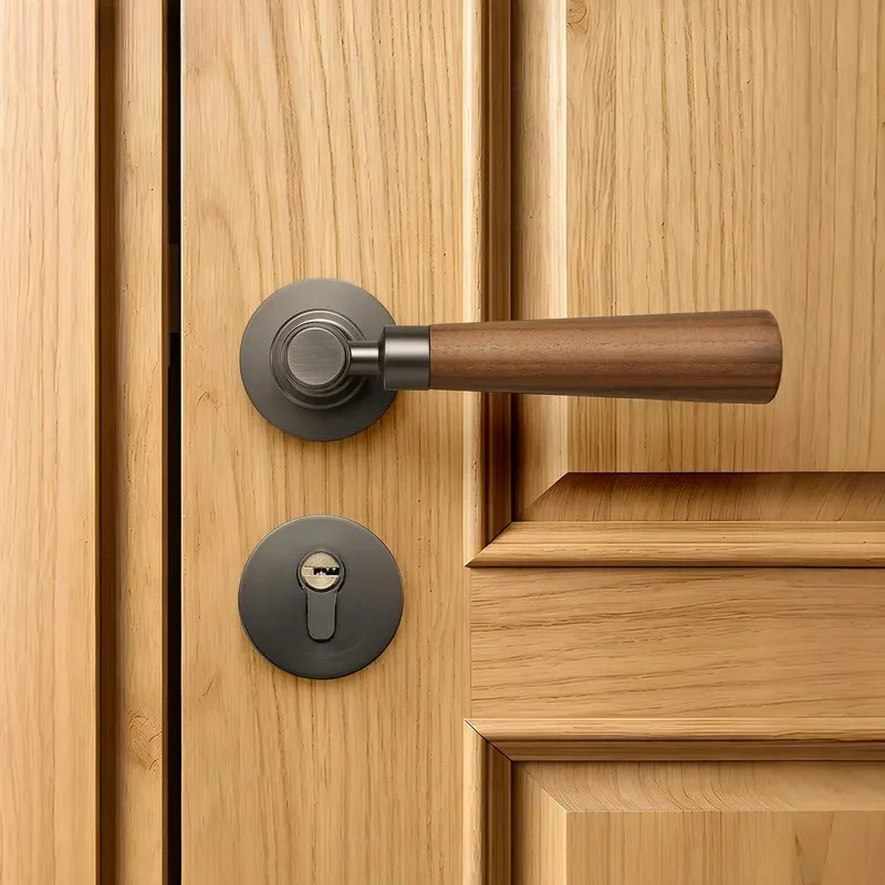 Light Luxury Magnetic Suction Door Lock Silent Indoor Handle for Bedroom Bathroom Wooden Door Universal Split Lock