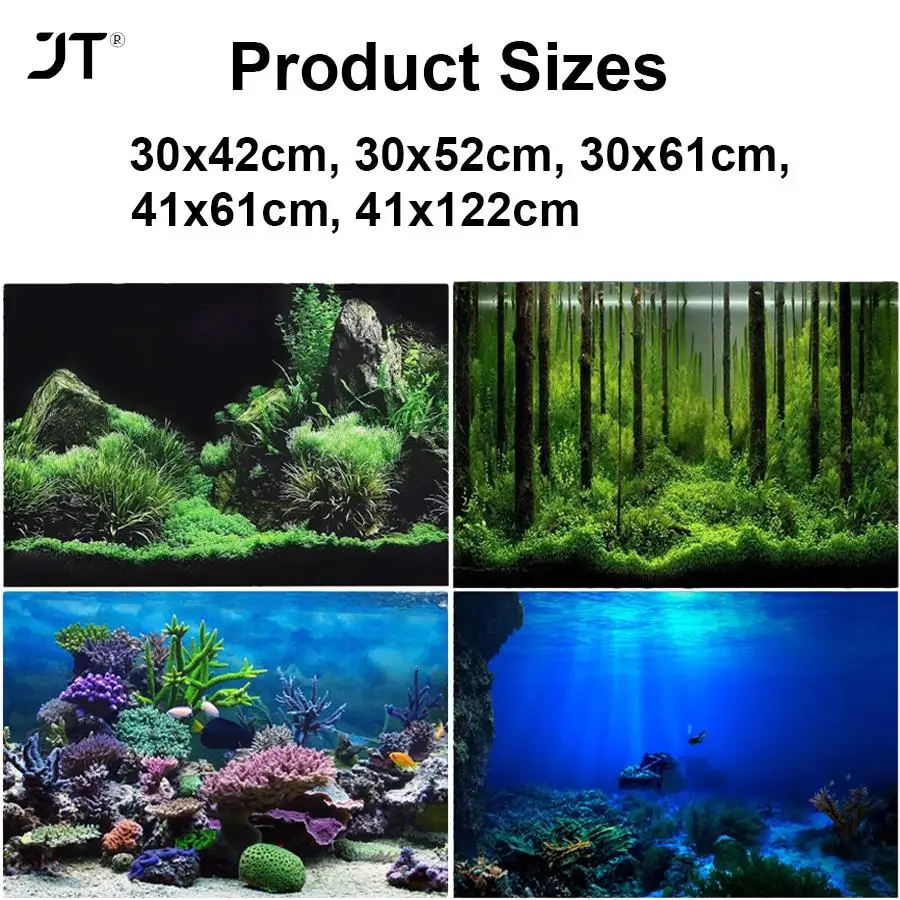 Aquarium Background Poster 3D PVC Adhesive Sticker Fish Tank Underwater World  Backdrop Decoration Paper Landscape Wallpaper