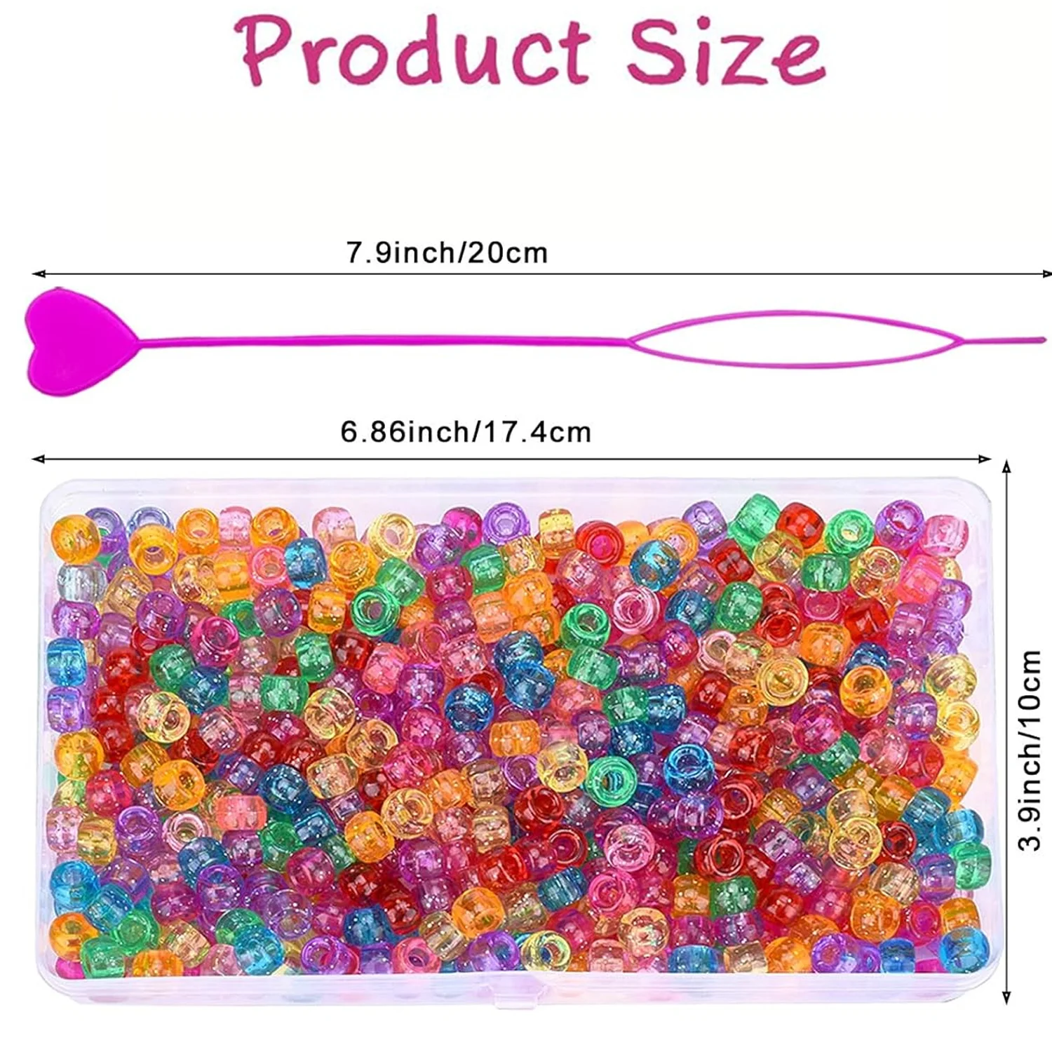 500PCS 9 × 6mm glitter small horse beads, 5 quick bead tools, suitable for hair accessories, jewelry, fashion gifts view 4