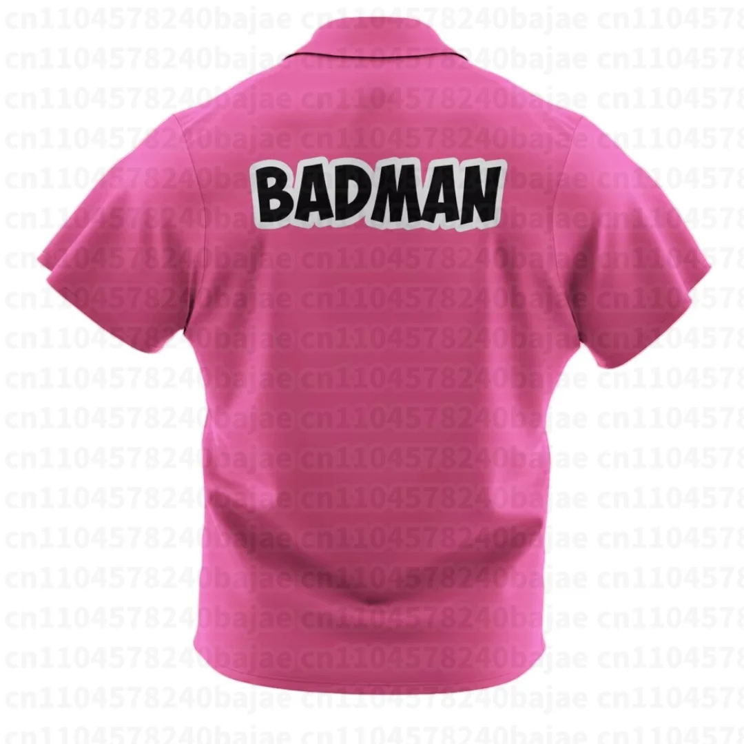 Dragon Ball Z Vegeta Badman Shirt ROSA Knopfleiste Neue Frühlings-Sportbekleidung Schnell trocknend Herren-T-Shirt Kinderbekleidung T-Shirt Y2k Damen – Detail 4