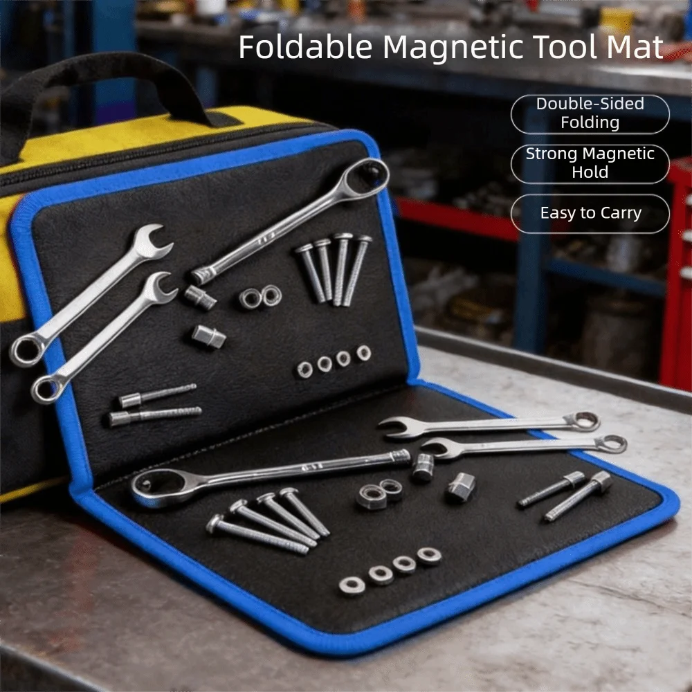 Double Sided Magnetic Tool Mat Strong Magnet Heavy-Duty Flexible Magnetic Holder Foldable Non-Slip