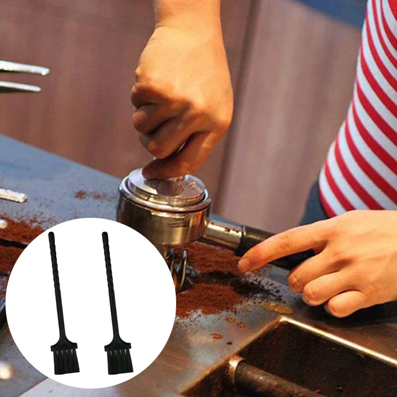 2Pcs Multifunctional Kitchen Brush Cleaning Brush Keyboard Dust Black Nylon Plastic Small Brush for Grinder