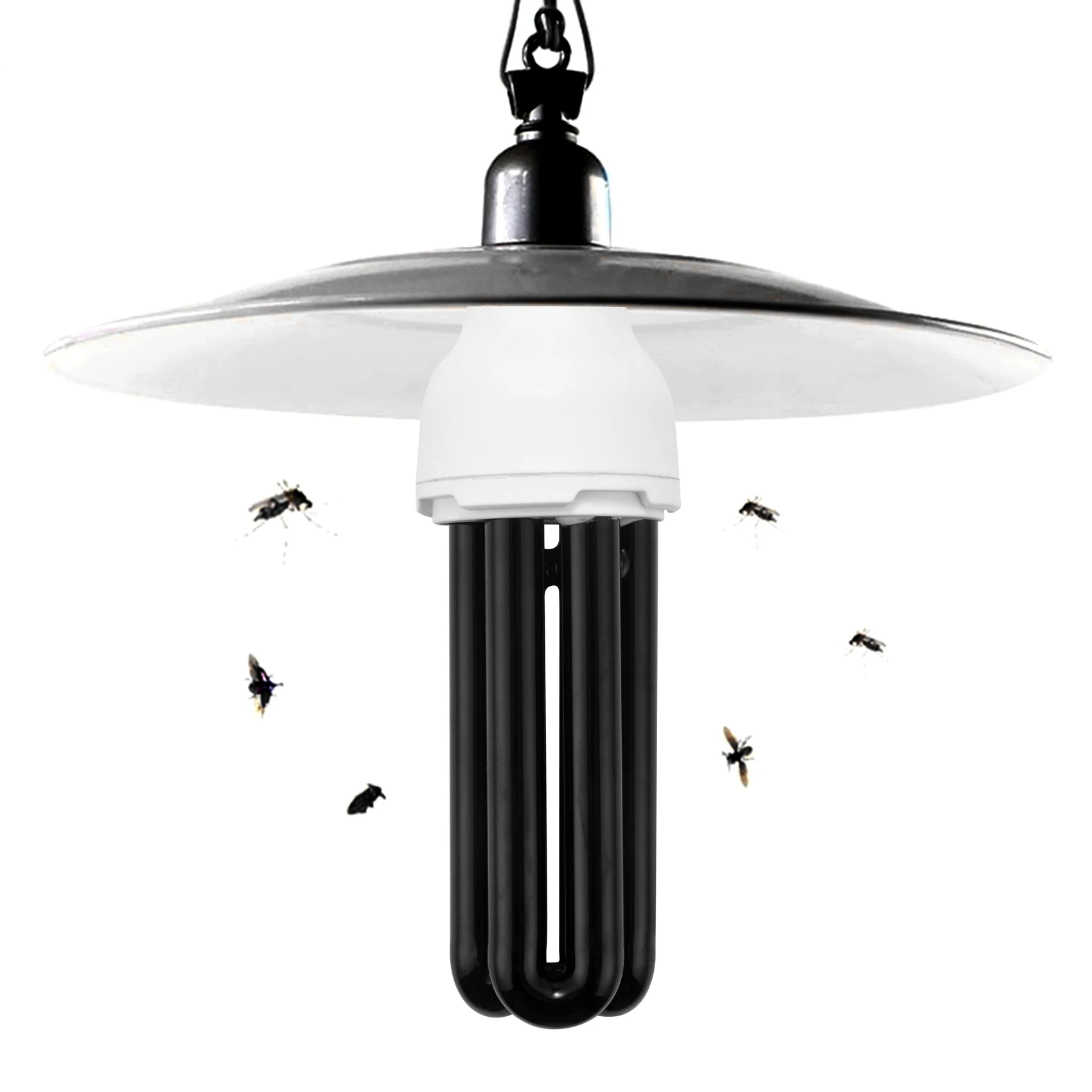 Bombilla de luz ultravioleta fluorescente, lámpara CFL E27, 40W, UV, 220V, forma: recta, voltaje de potencia: 40W, cc 12V