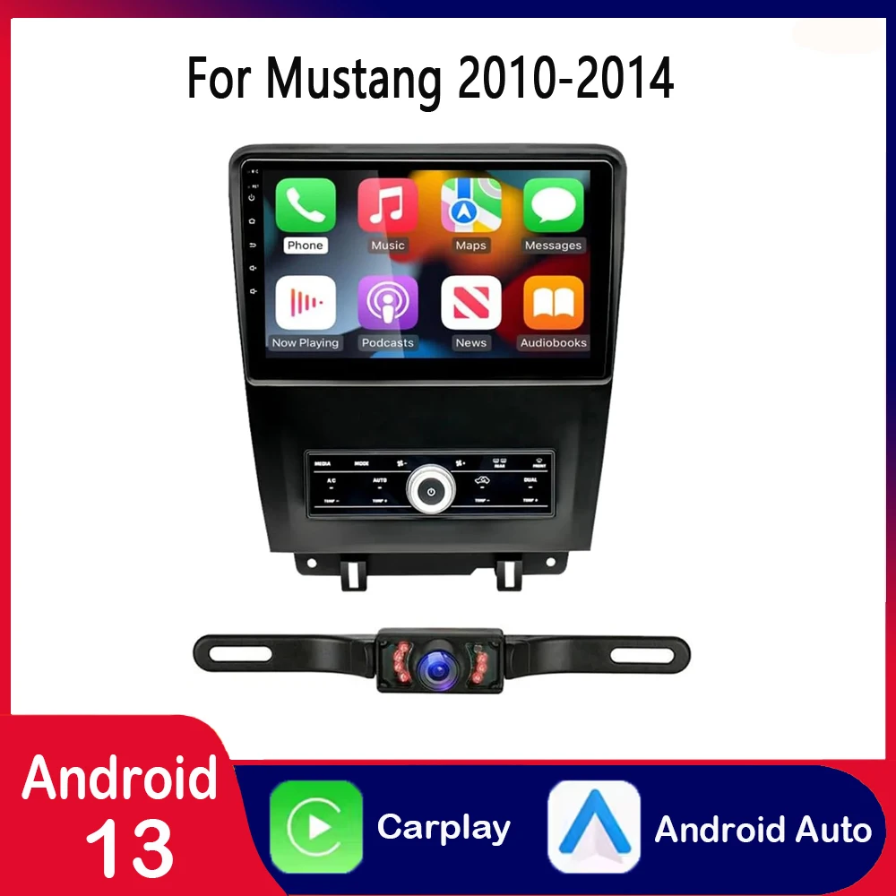 10Inch Car Stereo Radio GPS Navigation 2+32G Compatible for Mustang 2010-2014 Android 13