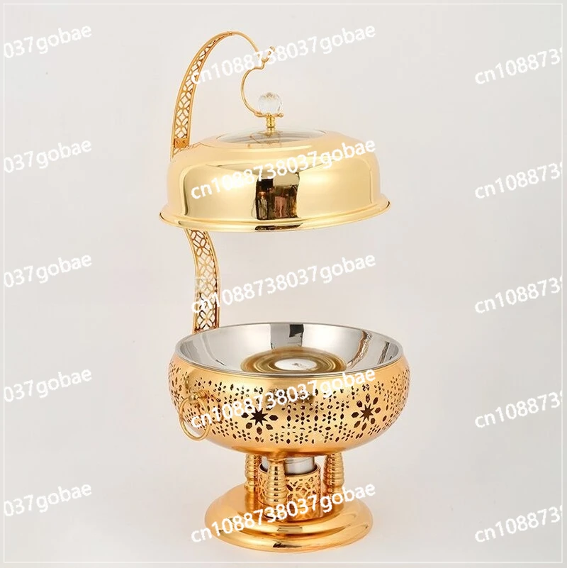 

Golden Stainless Steel Buffet Furnace Insulation Furnace Hotel Vegetable Warm Furnace