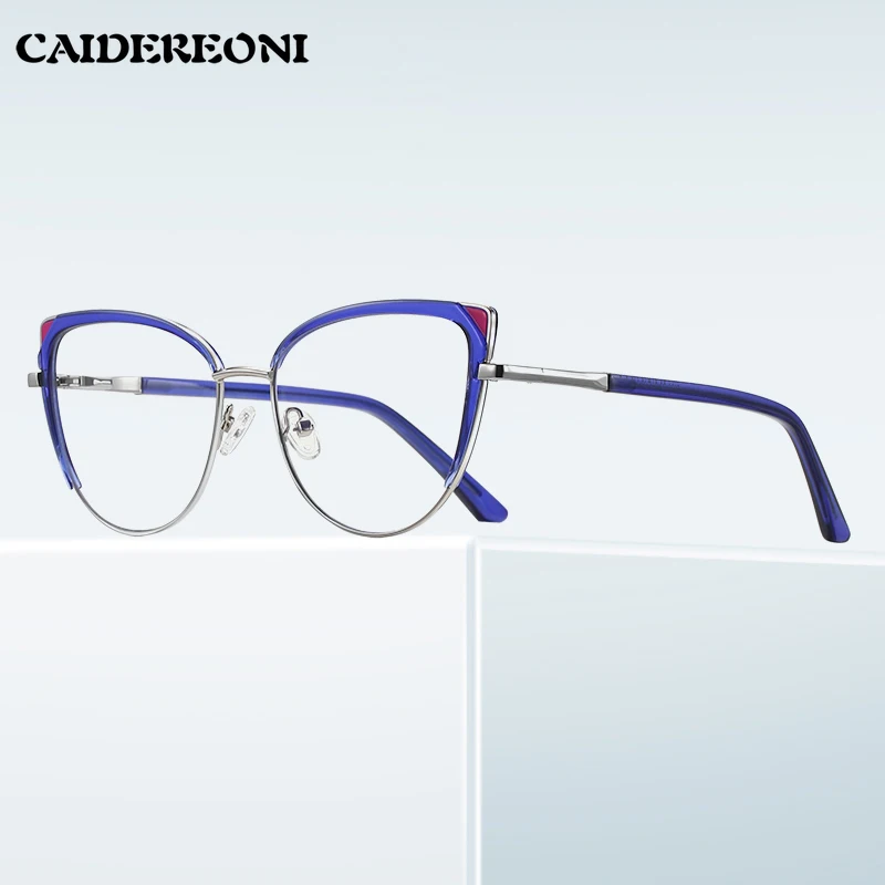 caideroni-ファッション女性用大型フレーム老眼鏡抗ブルーライトメガネは、カスタマイズされた処方フォトクロミック-pfd3124-にすることができます