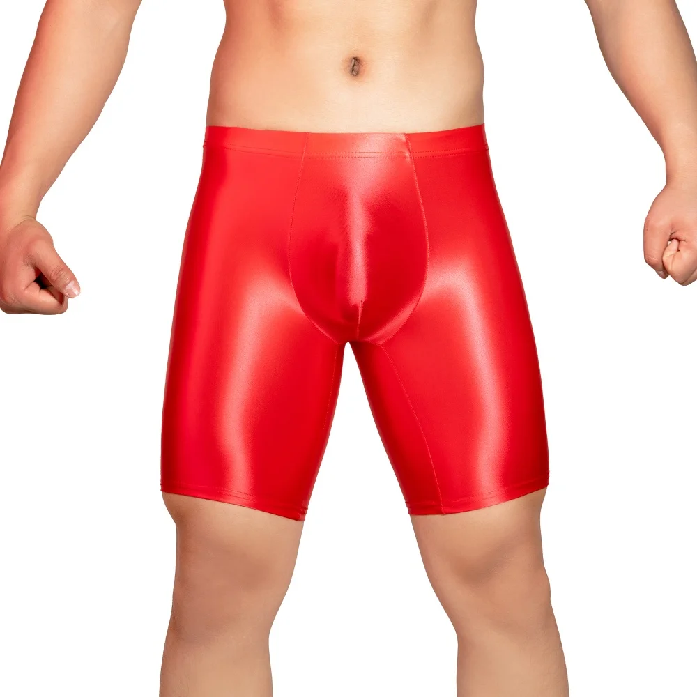 

Блестящие плотные эластичные сексуальные мужские шорты на плоской подошве с надувными сумками, эротическое нижнее белье, боксеры, сексуальные шорты с низкой талией, одежда для фитнеса и клуба