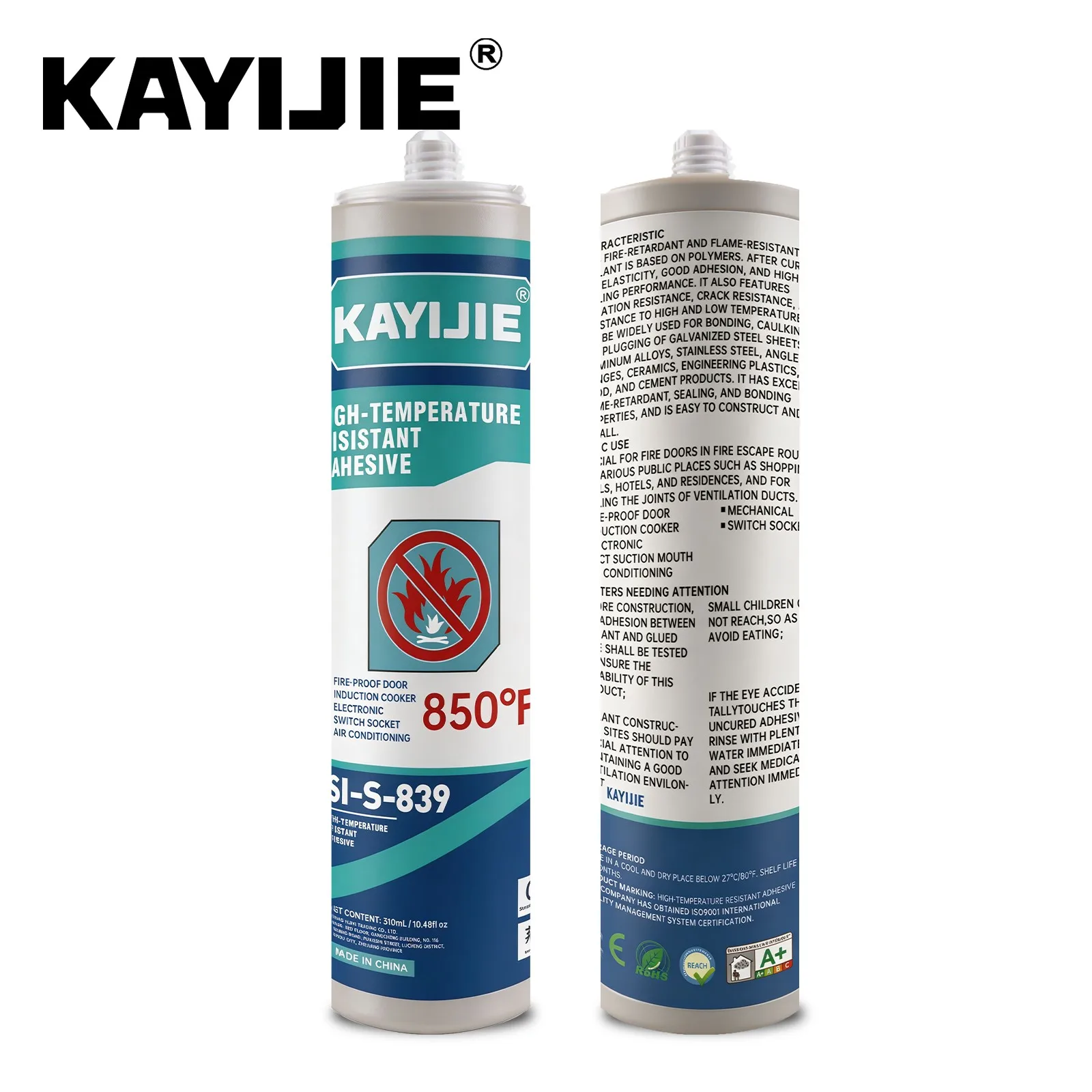 KAYIJIE SI-S-839 Flame Retardant Fire Barrier Sealant, Self-extinguishing Caulk for Building Window Gap