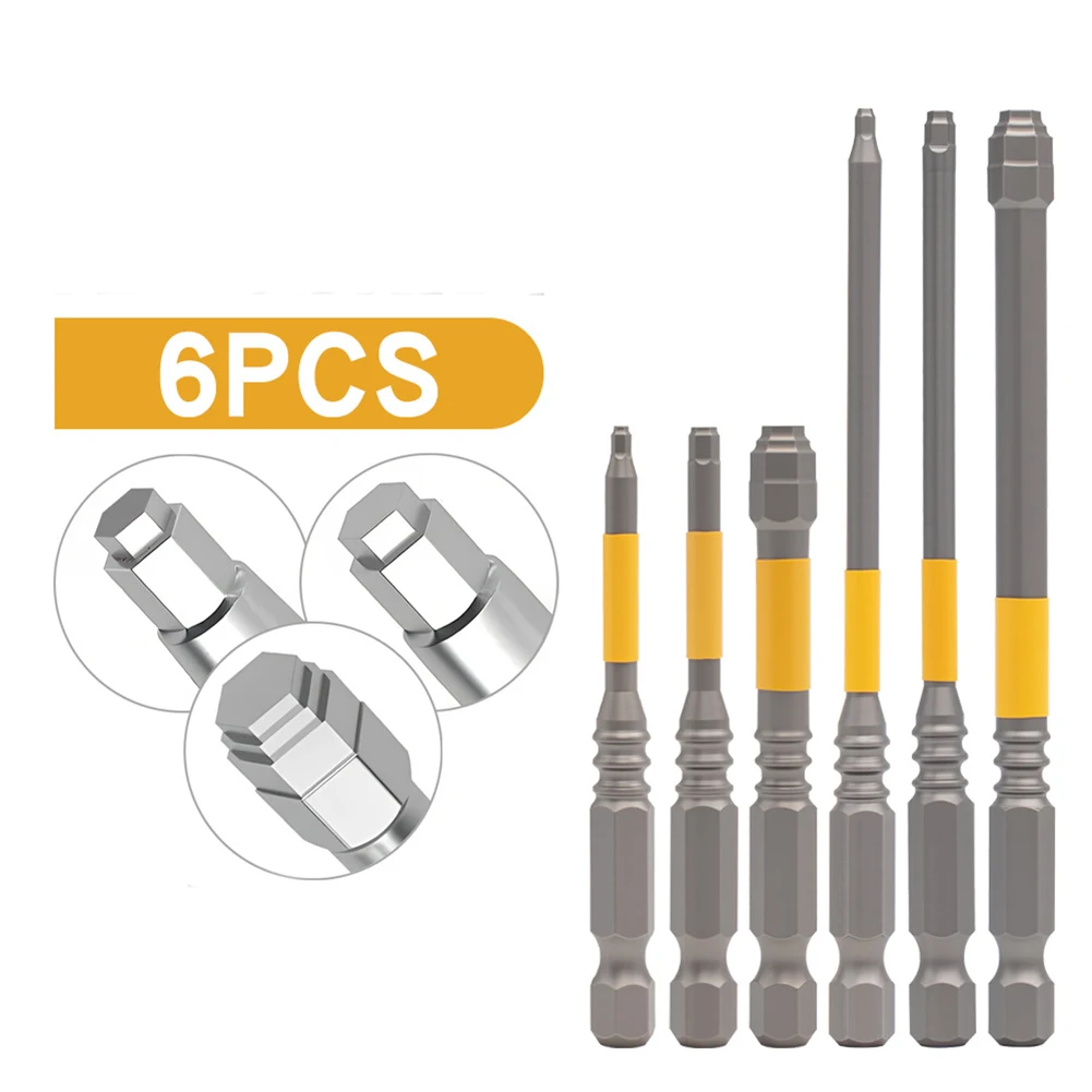 3/6pcs 1.5mm To 6mm Multi-Size Screwdriver Multifunctional Alloy Steel 65/100mm Length Hexagonal Shank Electric Screwdriver Bits