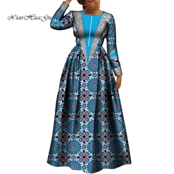 Vestidos africanos para mujer, vestido Dashiki con estampado africano, bata africana para mujer, ropa africana de talla grande para fiesta de boda WY8034