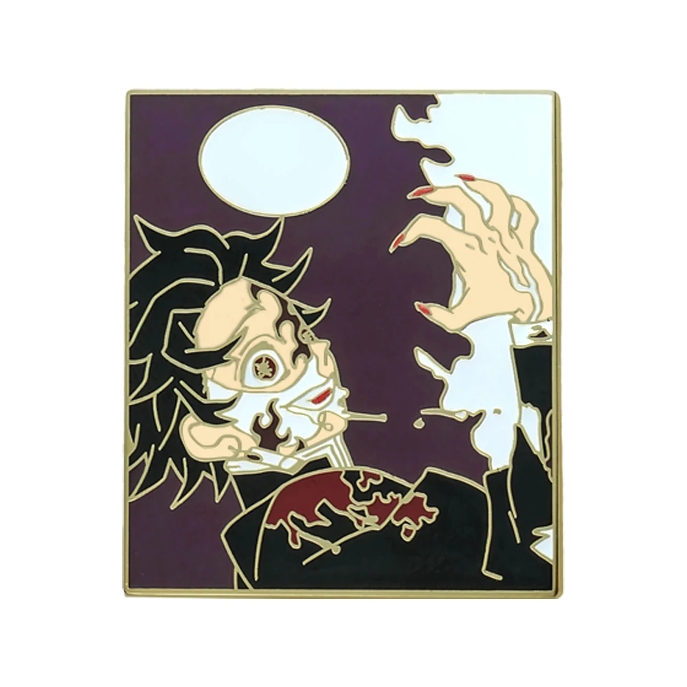 Demon Slayer Demon King Tanjiro Badge Hot-Blooded Fighting Anime Character Enamel Pin Novelty Accessories