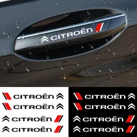 4PCS Car Styling Car Door Handle Stickers Decoration Stickers Decal For Citroen C4 C1 C5 C3 C6 C5 C8 DS C-ELYSEE Car Accessories