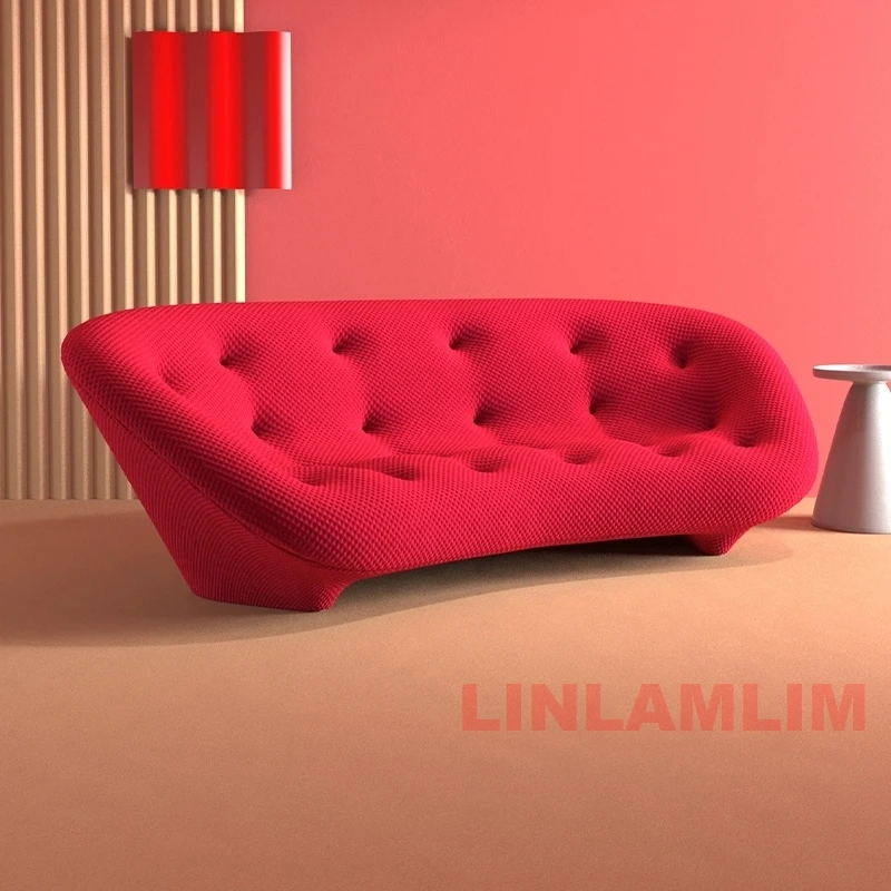 MANBAS Luxuriöses italienisches Muschelsofa – einzigartiges modernes Design, gepolsterte Stoffcouch für Wohnzimmer oder Lounge, ergonomische Sitzgelegenheiten