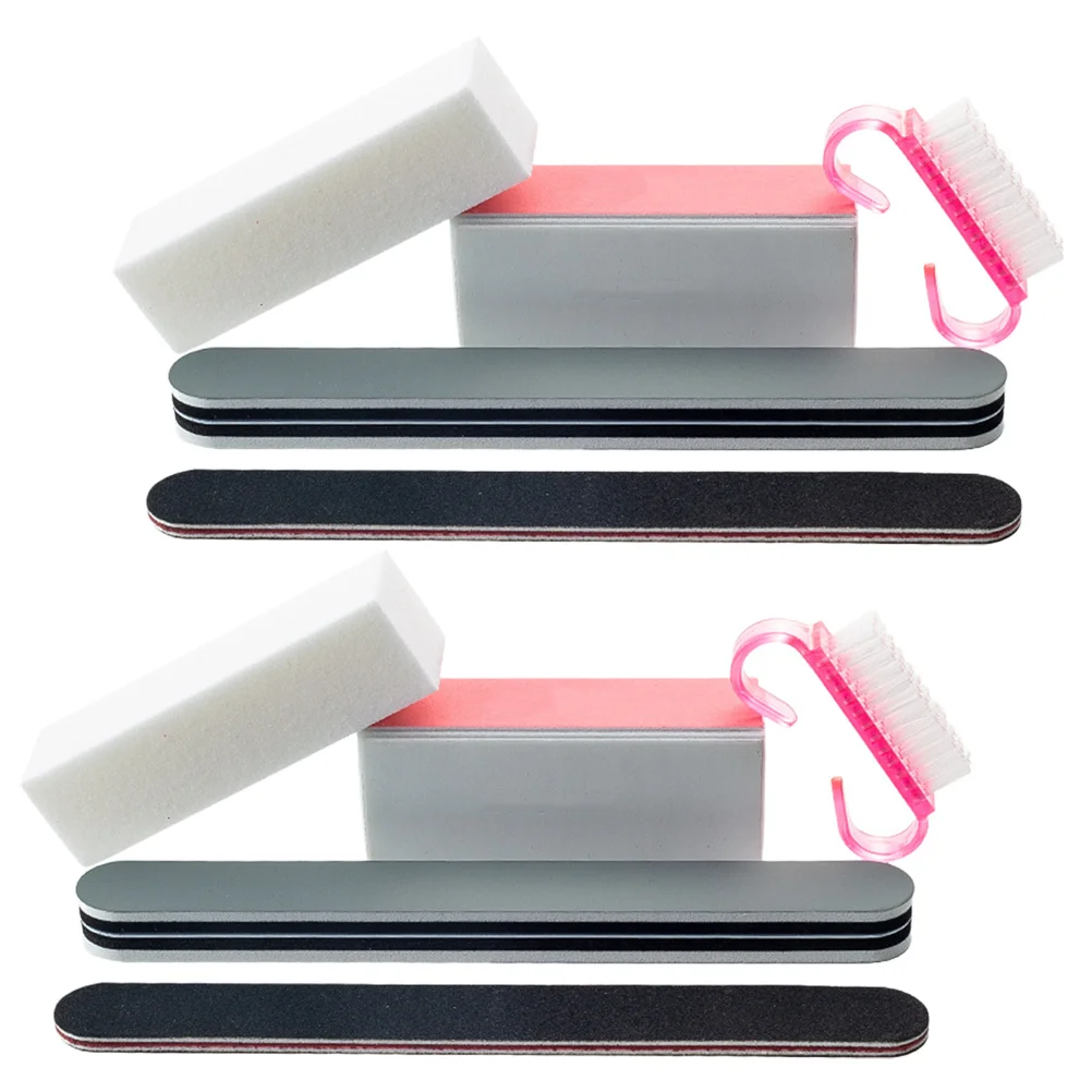 1Set Nagelfeile Polierpuffer Professionelles Maniküre-Werkzeug Schleifstab Nagelstaubentferner für Acryl Uv Gel Nägel