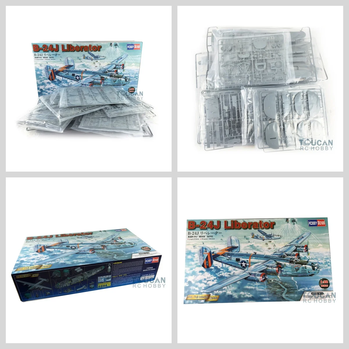 

1/32 Hobby Boss 83211 American B-24j Liberator Bomber Aircraft Plastic Model Kit TH11301-SMT6