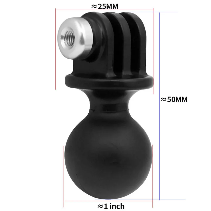 Adaptador de Base de cabeza esférica para cámara GoPro, rotación de 360 grados, montaje en trípode, accesorios para cámaras de acción, 1 pulgada