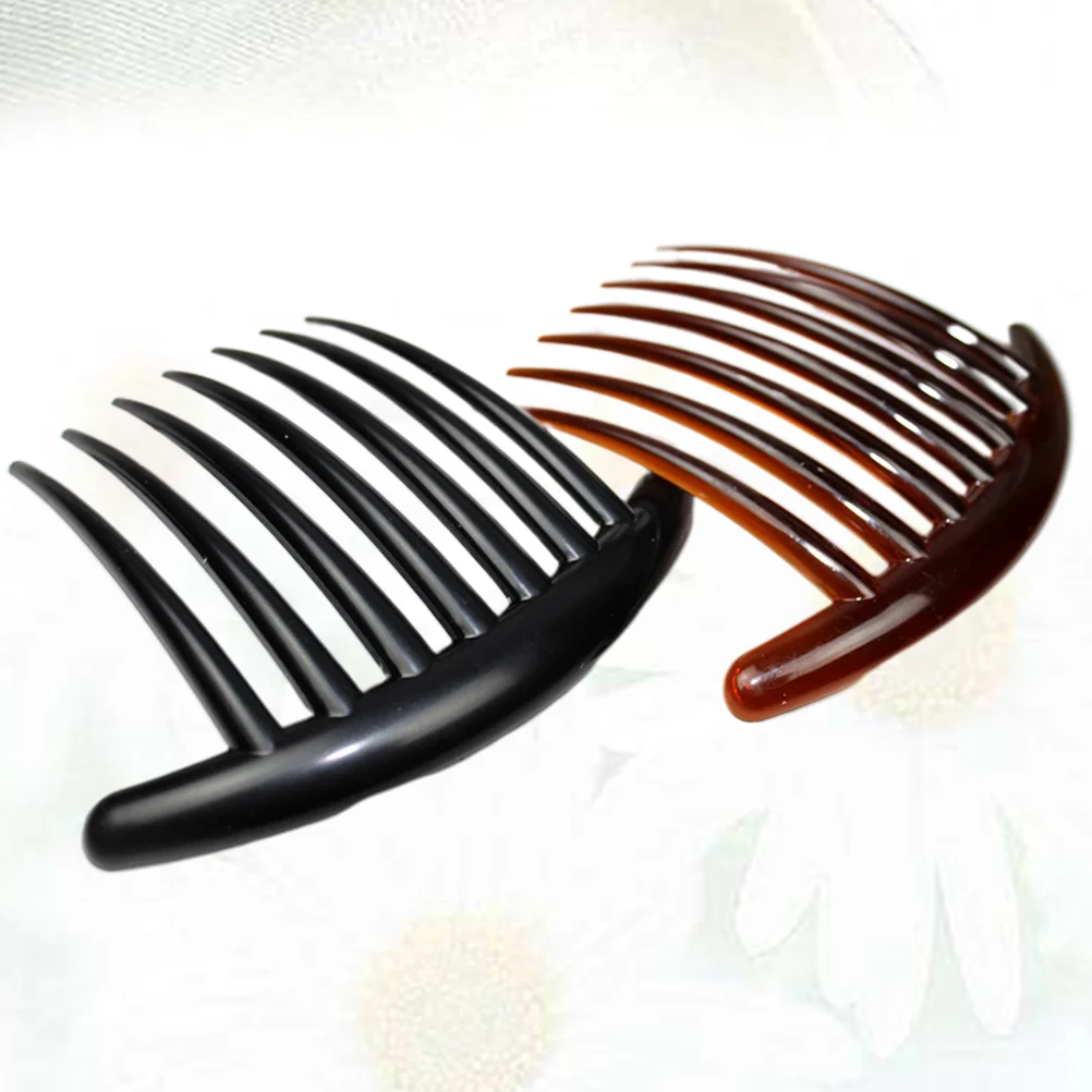 

10 Pcs Combs Hair Barrettes Insert Crescent Moon Hot for Black Women Acrylic Clips