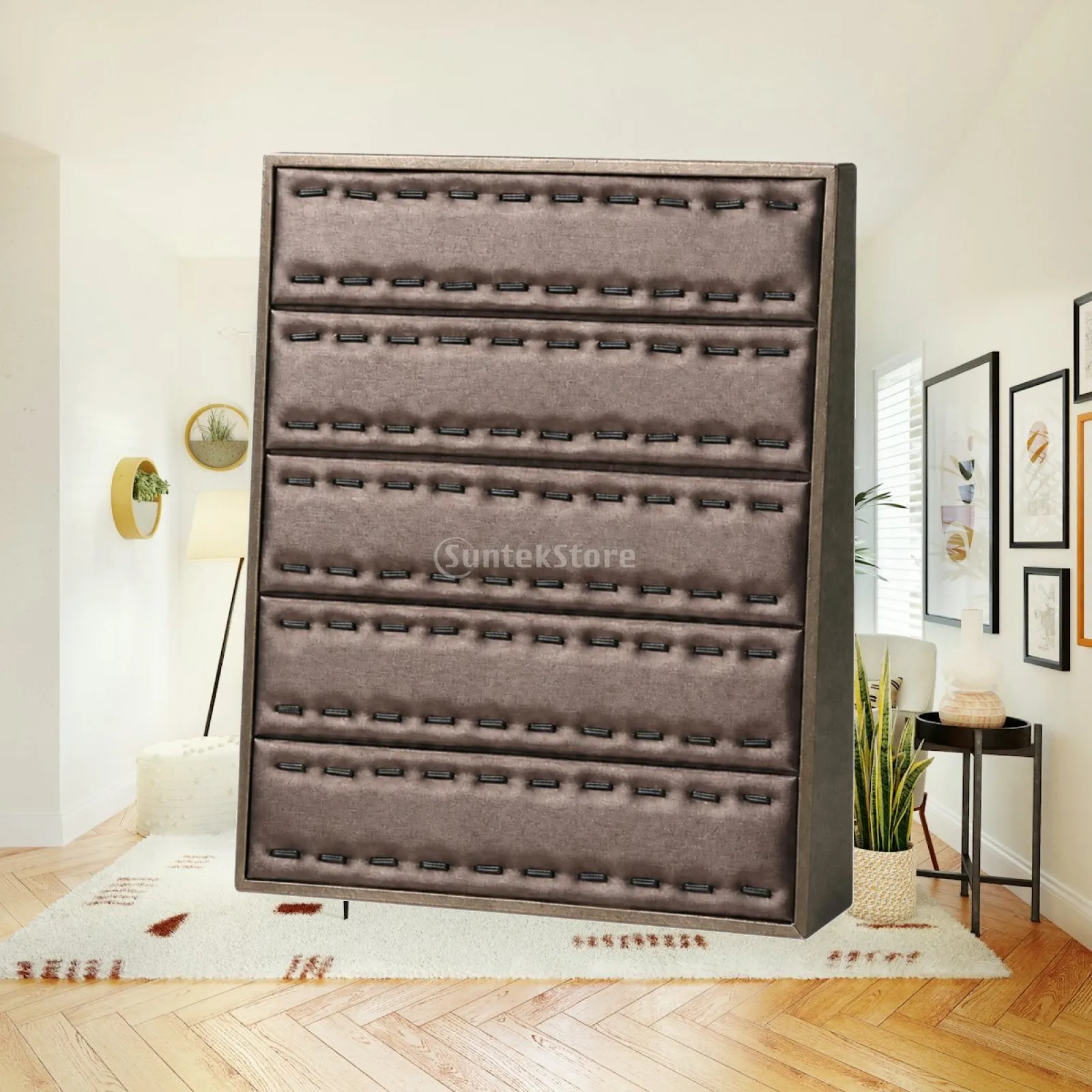 Jewelry Organizer Space-Saving Freestanding Jewelry Organizer with Stitched Slots Multifunctional Easy to Clean