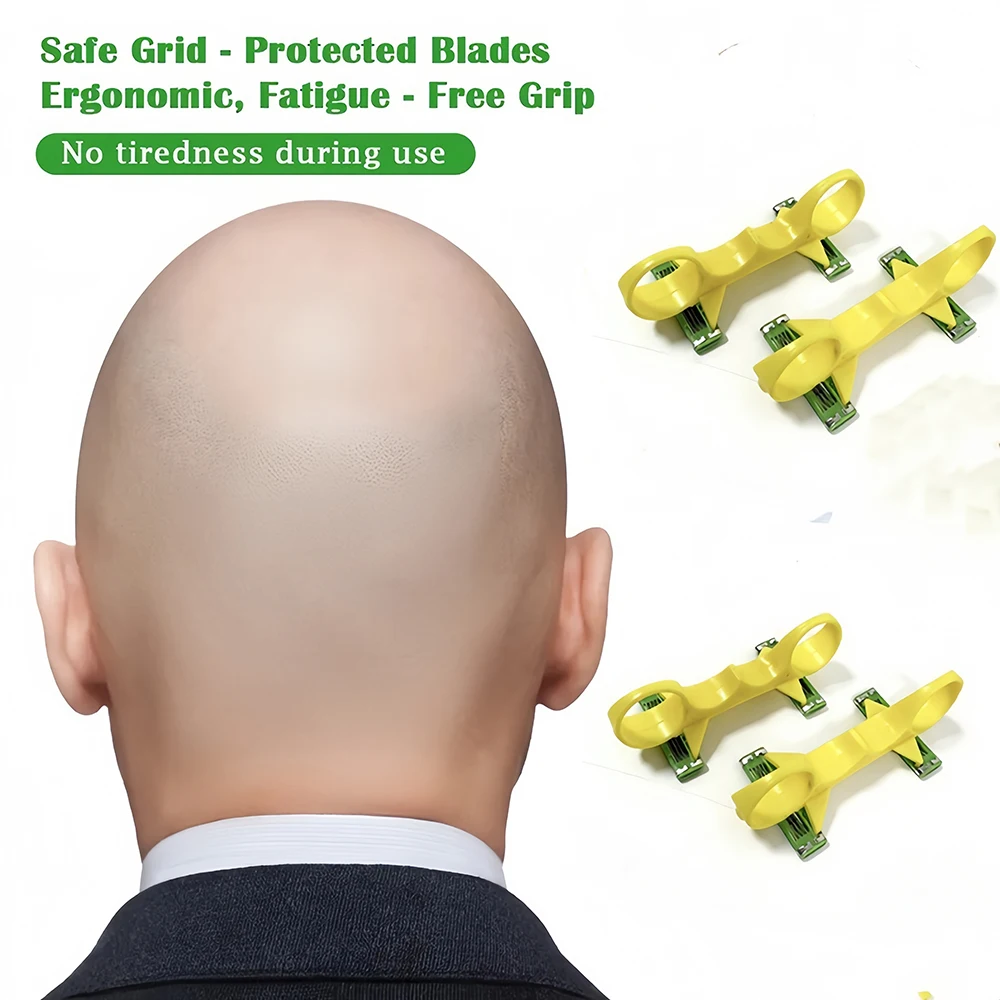 Men's Double-Headed Fast Bald Hair Clipper Kit Manual Bald Head Razor Multipurpose Manual 2-in-1 Trimmer for Home And Travel
