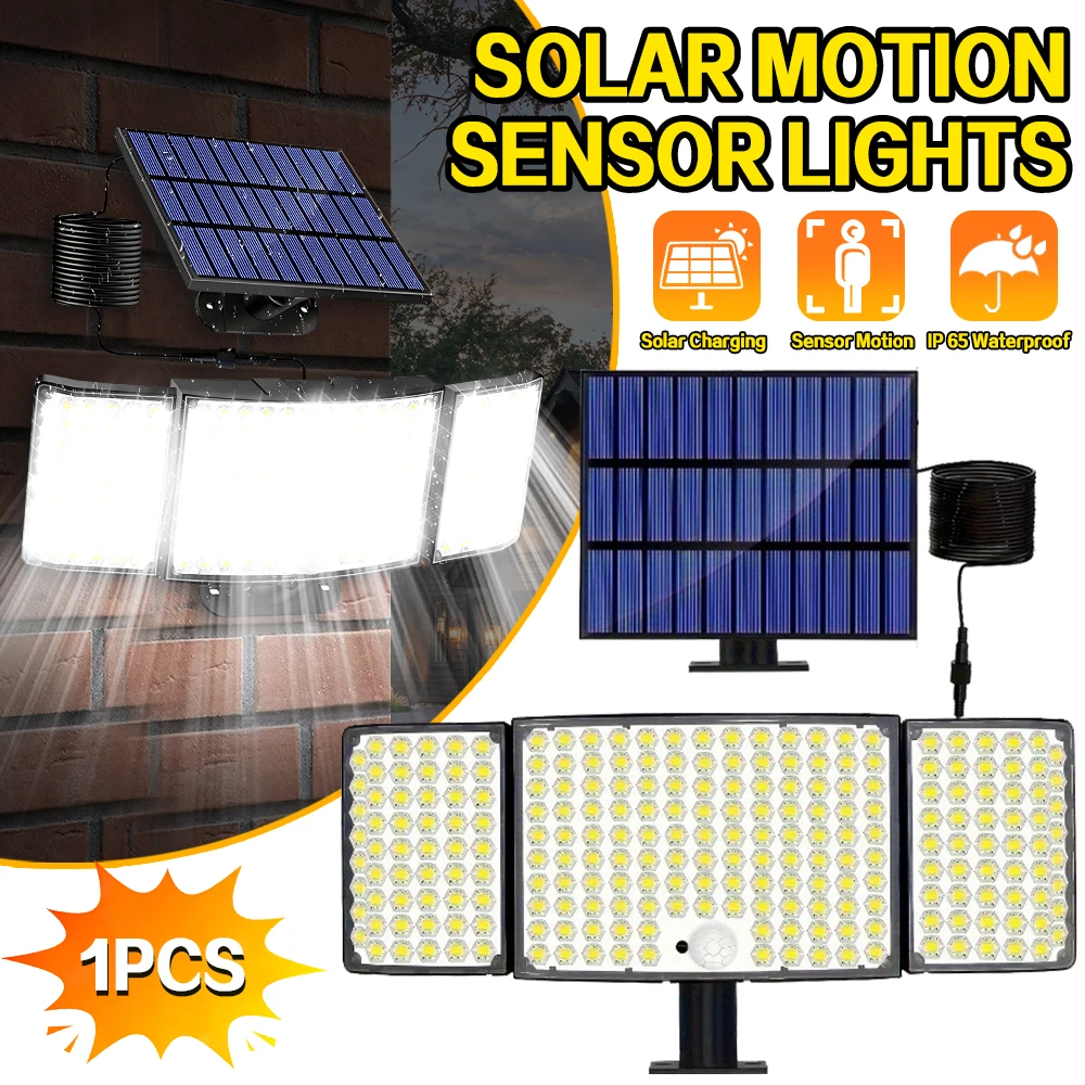 

Солнечные наружные фонари, светодиодные прожекторы с дистанционным управлением, солнечные фонари с датчиком движения с 3 режимами, охранный фонарь на солнечной энергии