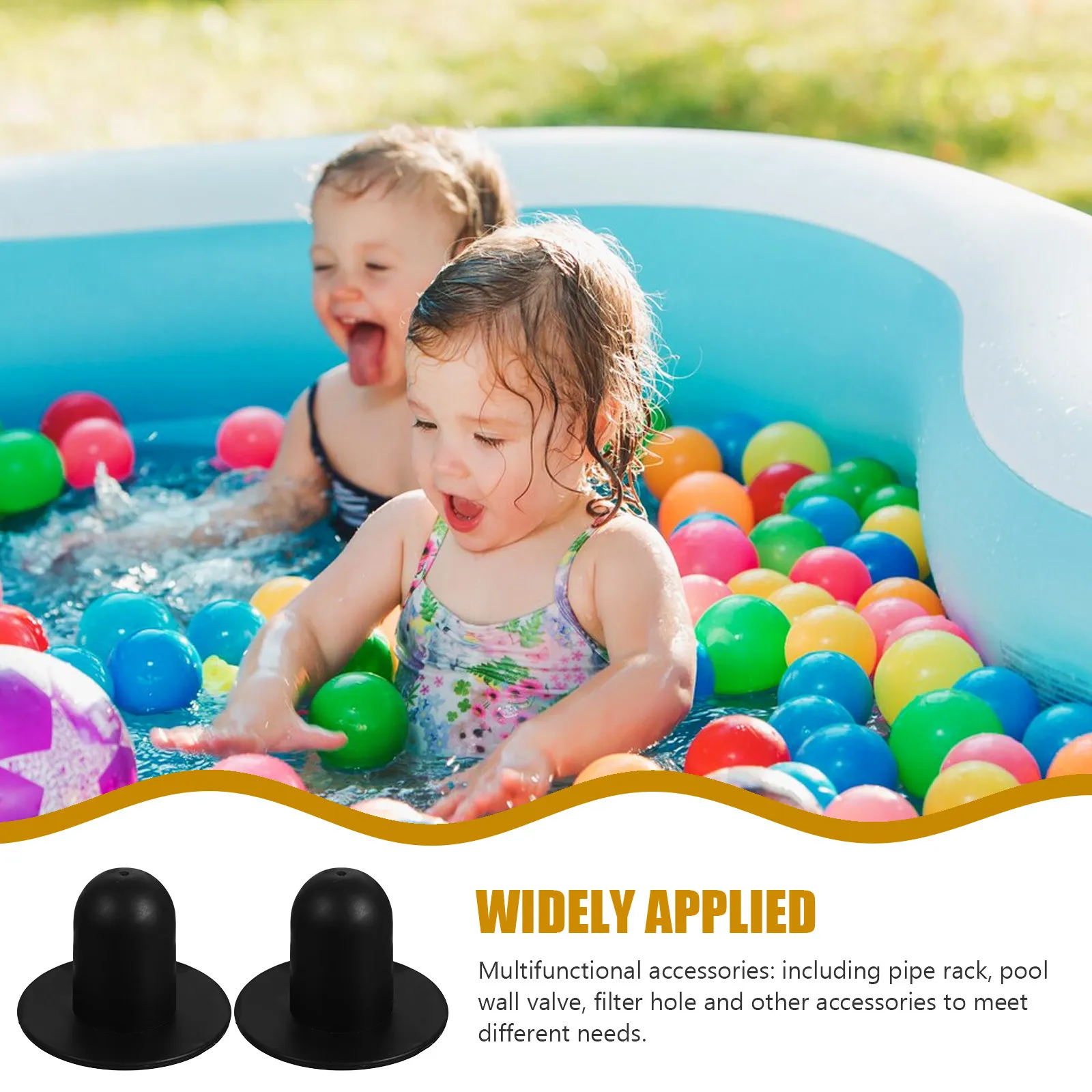 4Pcs Pool Drain Plug Set PVC Plastic Pool Accessories Stable Strong Design Easy Install Remove for Inground Outdoor Pools